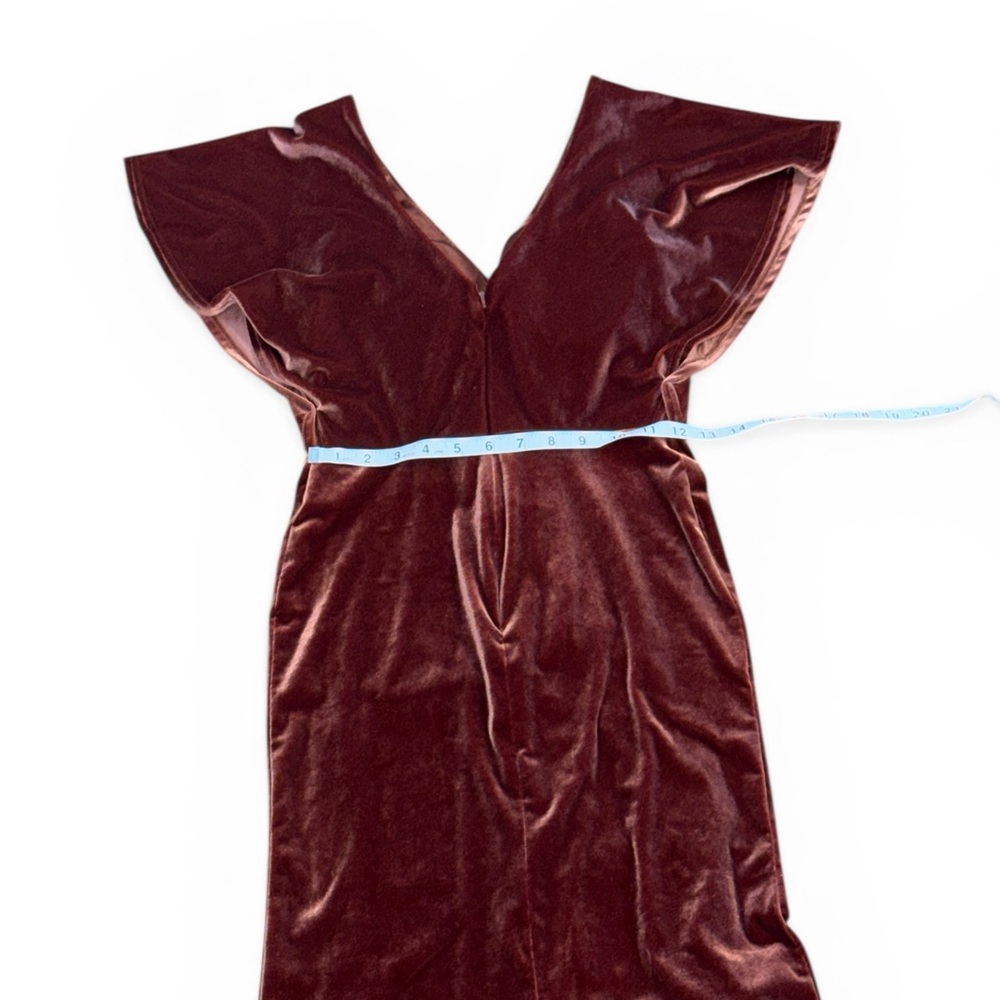 Revelry Gwen Velvet Flutter Sleeve Midi Dress - Picture 8 of 11